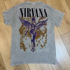 NIRVANA In Utero Acid Wash Graphic T-Shirt Size Medium unisex